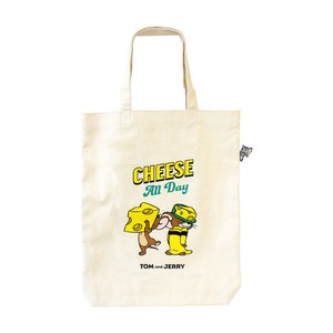 【先行受注】トムとジェリー ぴょこっとトートバッグ　CHEESE FUN！／生成り