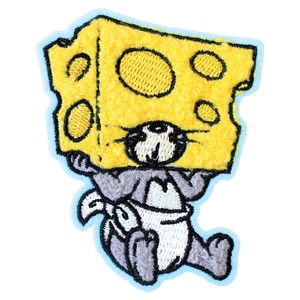 8月下旬入荷　トムとジェリー モコモコ刺繍ステッカー　チーズ／TF