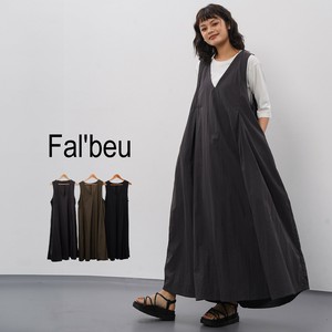 【新作】Vネックジャンスカワンピース　ロング　ナイロン　3色展開