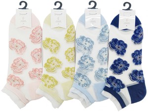 【春夏新作】婦人花柄シアースニーカー丈ソックス