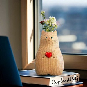 ≪予約商品≫早い者勝ち 猫の花瓶 祝日のプレゼント 花瓶 かわいい  猫が心の花瓶を持つ 卓上置物