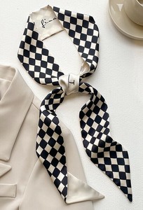 Thin Scarf Check Pattern Unisex