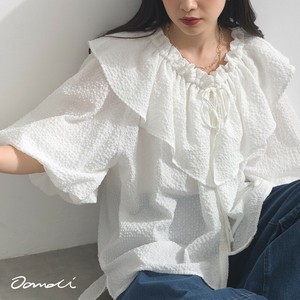 Button Shirt/Blouse Check Sheer [S/S NEW]