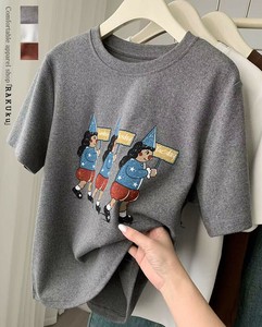 T-shirt Ladies fashion T-Shirt Casual Printed Short Sleeve Cut-and-sew S/S