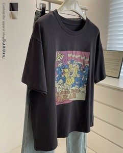 Tシャツ 半袖 レーディス キャラクター オーバーサイズ プリント 可愛い 韓国ファッション