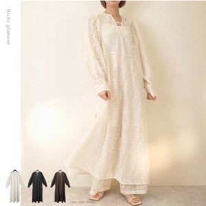 Casual Dress Square Motif lace Puff Sleeve [2025 NEW]