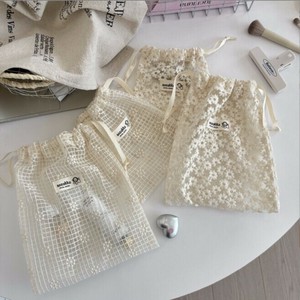 收纳袋  レース 刺繡 小物    BQ7163