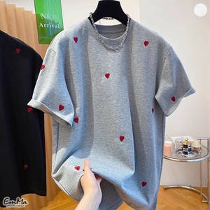 コットンハート半袖Tシャツ カジュアル 夏 かわいい 【2025新作】EH1739