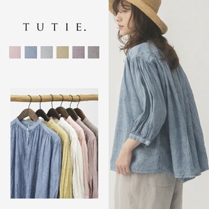 Button Shirt/Blouse Gathered Blouse Linen