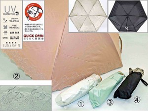 晴雨两用伞 亮粉 刺绣 花朵