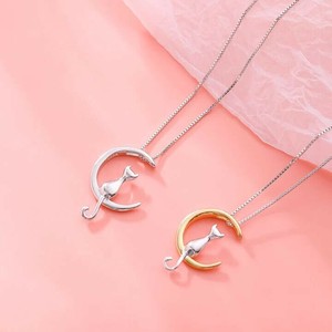 猫　ネコ　ネックレス ネックレス レディース　ネックレス シルバー925　メッキ ネックレス シルバー