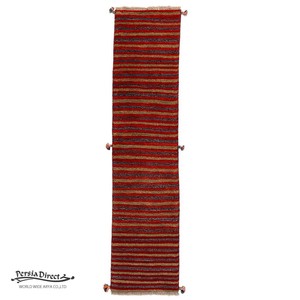 ギャッベ　ペルシャ　イラン　オーガニックウール　絨毯　細長いサイズLL (約50×200cm）G1377　50×204cm