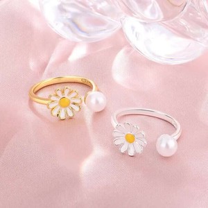菊の花　リング 指輪　リング フリーサイズ　シルバー925メッキ S925 リング　シルバー925 リング