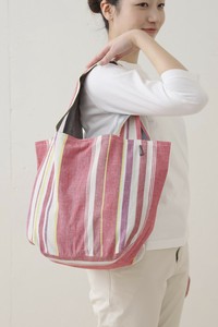 〈新商品〉綿麻マルチストライプ ラウンドバッグ