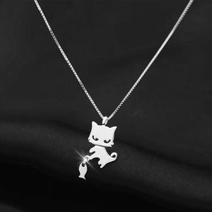 猫　ネコ　釣り　ネックレス ネックレス レディース　ネックレス シルバー925　メッキ ネックレス シルバー