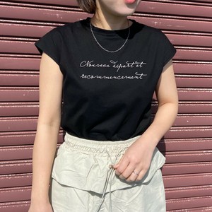 即納【2025新作】フレンチスリーブロゴTシャツ　プルオーバー　プリント　春夏　ちびT