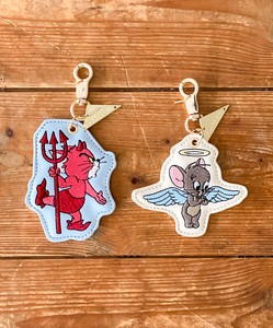 TOM and JERRY×Flapper 天使と悪魔刺繍チャーム