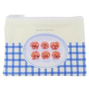 【コスメポーチ】Maison terrier フラットポーチ French cruller dogs