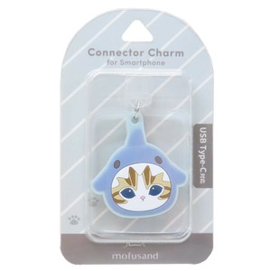 【スマホアクセ】mofusand USB Type-C対応コネクタチャーム サメにゃん