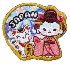 【ワッペン】舞妓(招き猫)