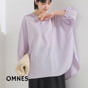 【再入荷】 接触冷感レーヨンナイロンヘンリーネック5分袖裾ラウンドプルオーバーTシャツ 春夏新作