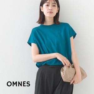接触冷感レーヨンナイロン裾ラウンドフレンチスリーブプルオーバー 春夏新作