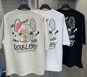 【2025春夏新作】ユニークブルドッグプリントTシャツ