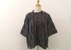 Button Shirt/Blouse Dolman Sleeve Pintucked black 5/10 length [S/S NEW]