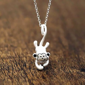 猿　サル　ネックレス ネックレス レディース　ネックレス シルバー925　メッキ ネックレス シルバー