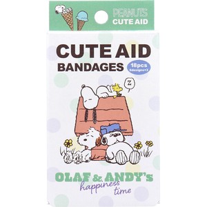 スヌーピー オラフとアンディ CUTE AID ばんそうこう 18枚入