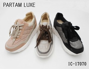 【在庫限り】PARTAM LUXE 厚底 キラキラスニーカー ホワイトソール IC17070