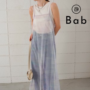 Casual Dress Nuance Pattern Sheer Camisole Dress
