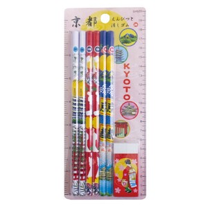 鉛筆6本消しゴムセット（京都）
