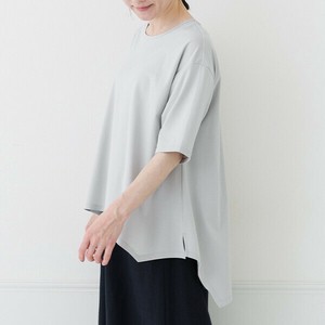 【2025春夏新作 Crea delice】73618  強撚スムース シルケット加工  Aライン ロングTシャツ