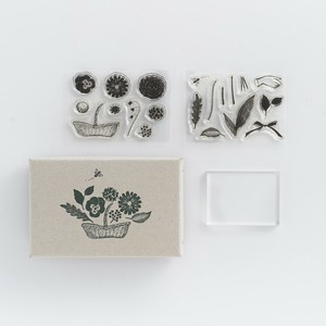 ATELIER.encle d'encle×mizushima JIZAI Clear Stamp BOX Motif set Flower