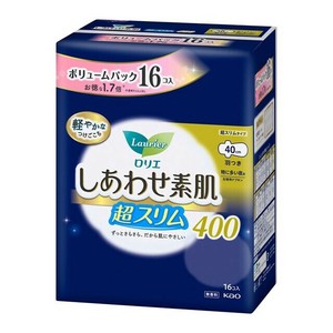 【医薬部外品】ロリエ　しあわせ素肌　ボリュームパック　超スリム　特に多い夜用40cm　羽つき 16個
