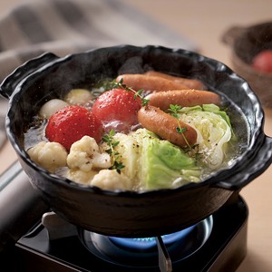 萬古焼 直火あつあつ鉢 レンゲセット（BK）