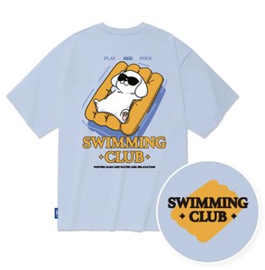 【2025春夏新作】SWIMMING CLUB ユニークドッグプリントTシャツ