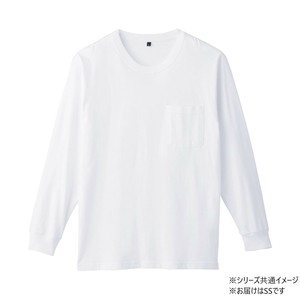 桑和 6645-52 長袖Tシャツ(ポケット付) SSサイズ ホワイト(0)