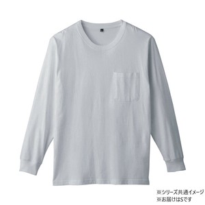 桑和 6645-52 長袖Tシャツ(ポケット付) Sサイズ モクグレー(26)