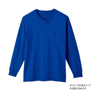 桑和 6645-52 長袖Tシャツ(ポケット付) Mサイズ ロイヤルブルー(203)