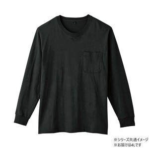 桑和 6645-52 長袖Tシャツ(ポケット付) 4Lサイズ ブラック(4)