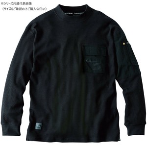 桑和 4475-52 長袖Tシャツ(胸ポケット) Lサイズ ブラック(4) G.G.