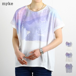 水彩宇宙プリントタックTシャツ　SS