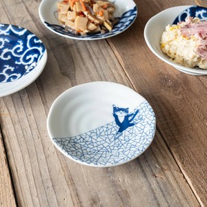 [SHICHITA] Mino ware Small Plate Japanese Tableware Cat SHICHITA 13cm Made in Japan