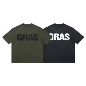 GRASロゴプリントTシャツ S-XXL オリーブ、ブラック PL1113