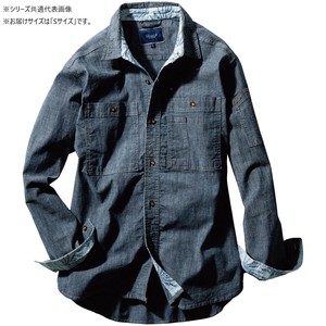 桑和 1472-05 長袖シャツ Sサイズ ミッドインディゴ(557) Dandy Dad