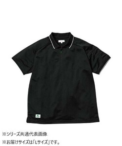 桑和 B7915-61 半袖ハーフジップポロシャツ Lサイズ ブラック(4) BEAMS DESIGN