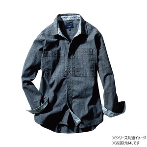 桑和 1472-05 長袖シャツ 4Lサイズ ミッドインディゴ(557) Dandy Dad