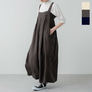 リネンレーヨンタックサロペット